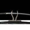 1060 Carbon Steel Katana - Handmade Japanese samurai sword with Black Lacquered Saya and Iron Fittings