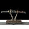 1095 Steel Katana - Handmade Japanese samurai sword with Floral Scabbard and Copper Fittings