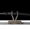 1060 Carbon Steel Katana - Handmade Japanese samurai sword with Black Lacquered Saya and Iron Fittings