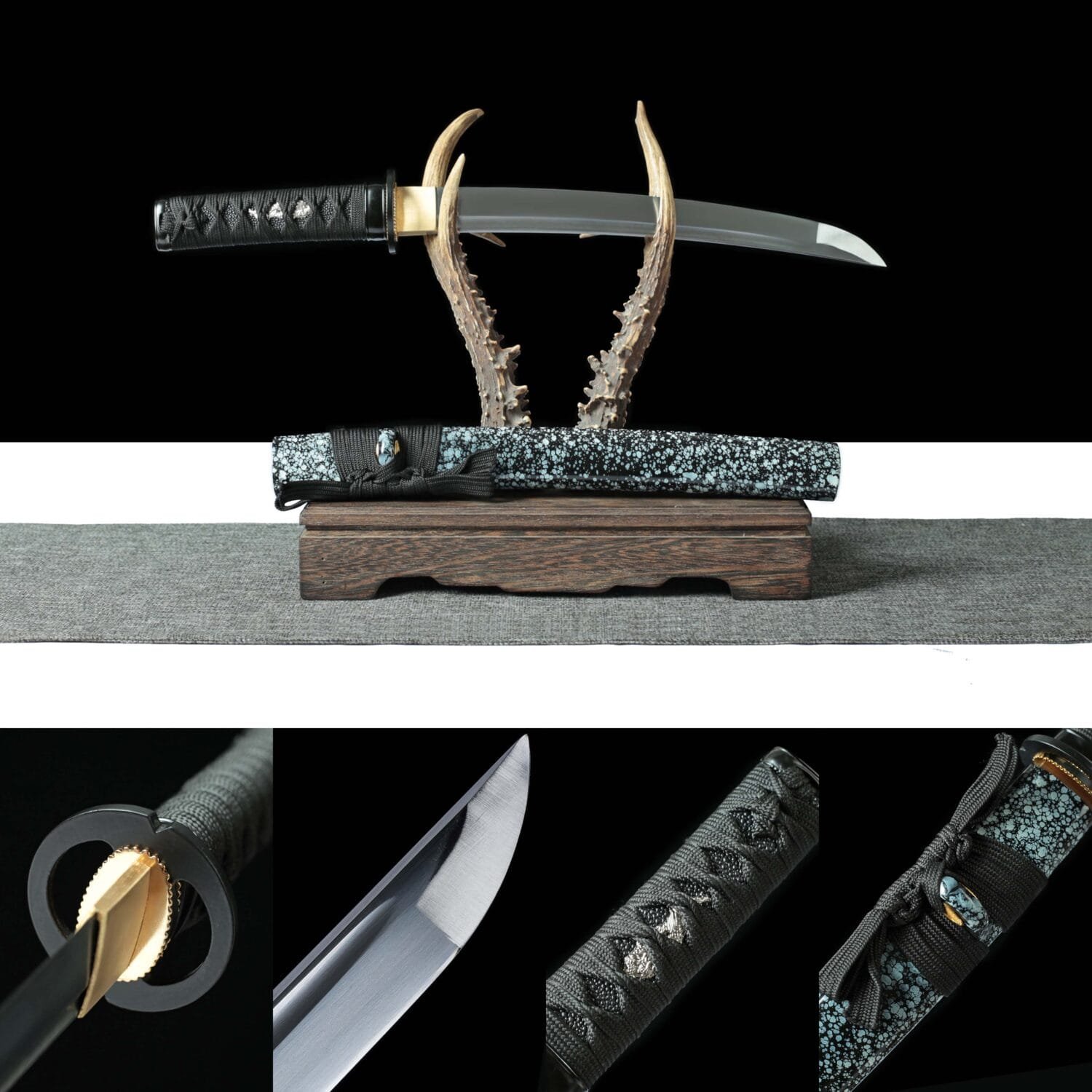 1060 Steel Katana - Handmade Japanese samurai sword with Lacquered Saya and Iron Fittings