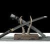 1060 Steel Katana - Handmade Japanese samurai sword with Blue Cord Handle and Iron Fittings