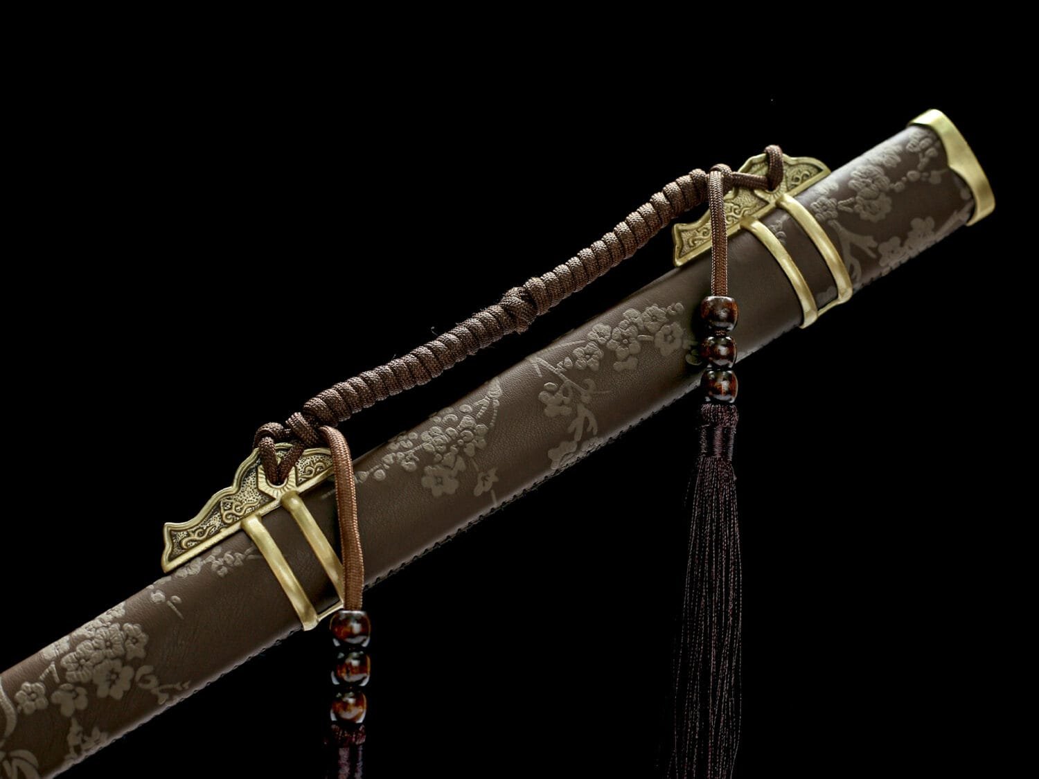 1095 steel Handcrafted Chinese Sabers With Brown Scabbard