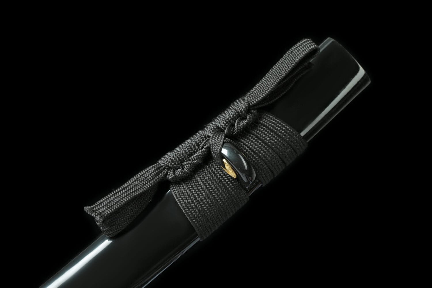 1060 Carbon Steel Katana - Handmade Japanese samurai sword with Black Lacquered Saya and Iron Fittings