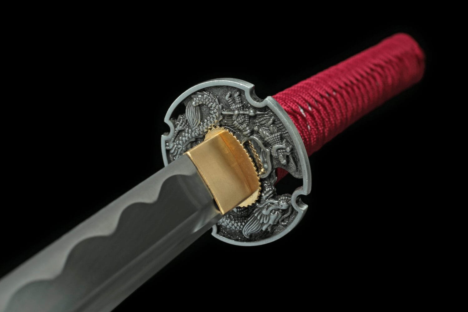 1060 Carbon Steel Katana - Handmade Japanese samurai sword-Wrapped Saya and Alloy Fittings
