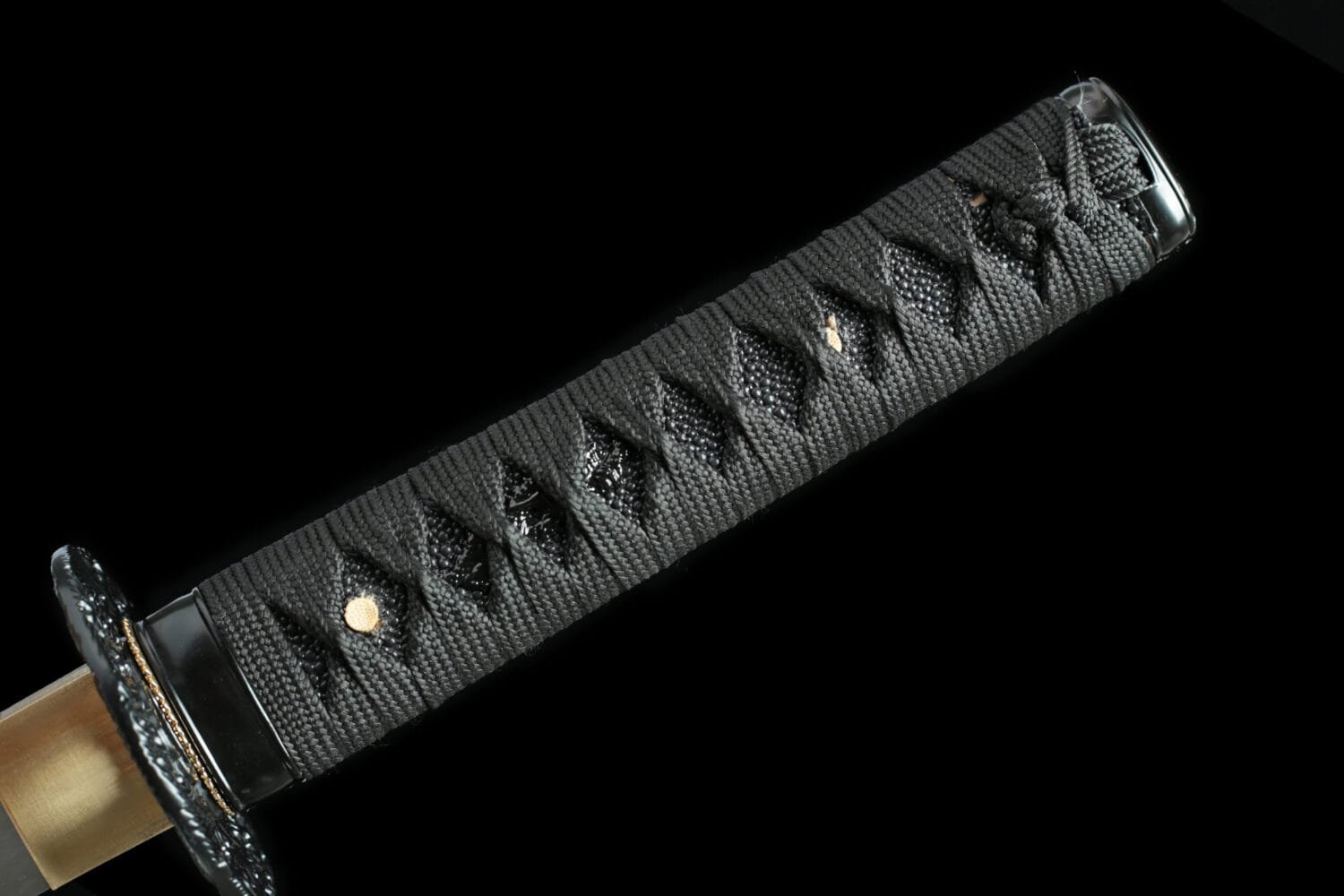 1060 Steel Katana - Handmade Japanese samurai sword with Blue Cord Handle and Iron Fittings