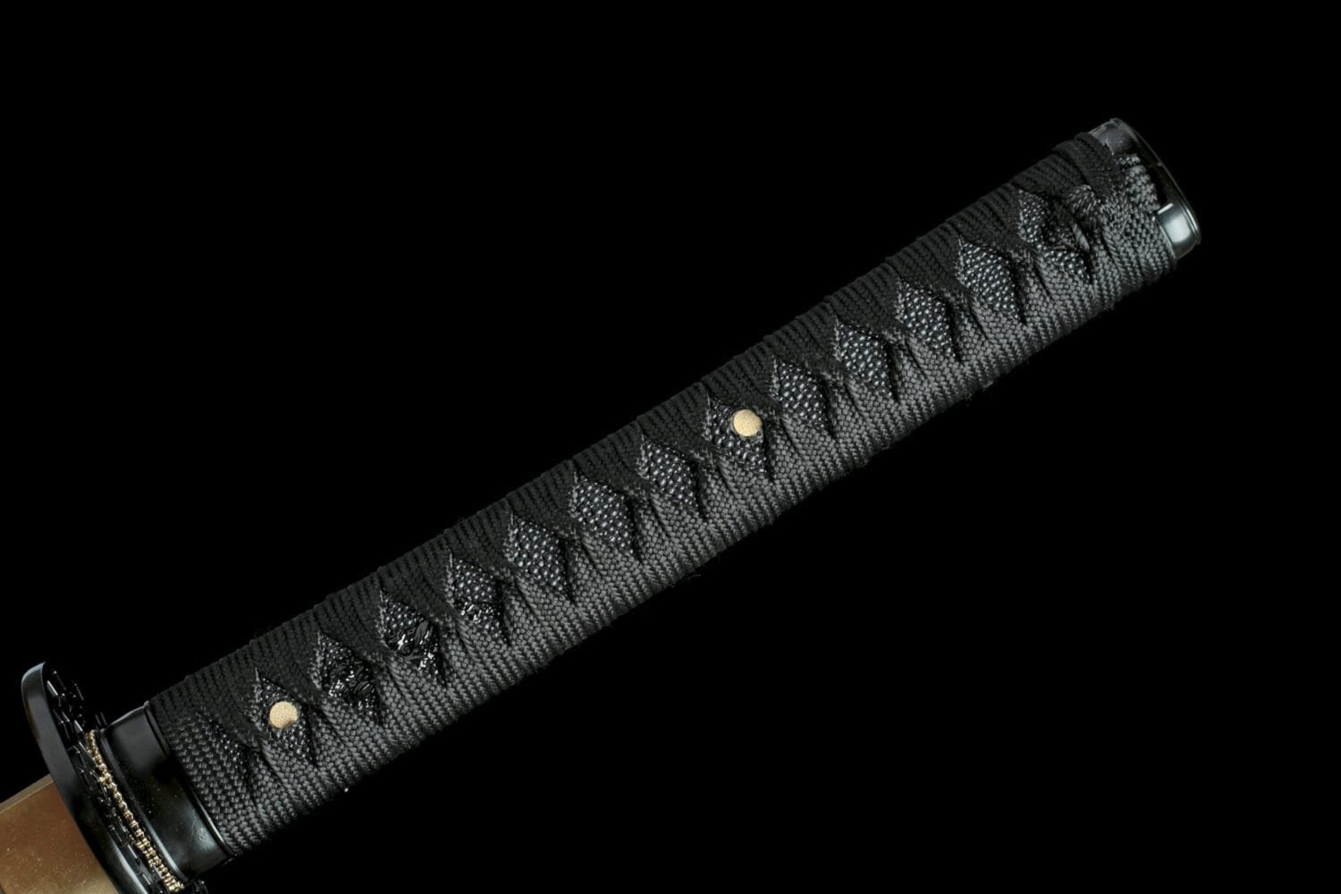 1060 Carbon Steel Katana - Handmade Japanese samurai sword with Black Lacquered Saya and Iron Fittings