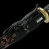 1095 Steel Katana - Handmade Japanese samurai sword with Floral Scabbard and Copper Fittings