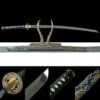 S7 Mirror Finish Katana - Handmade Japanese samurai sword with Green and Yellow Lacquered Saya and Copper Fittings