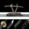 1095 Steel Katana - Handmade Japanese samurai sword with Floral Scabbard and Copper Fittings