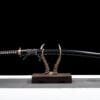1095 Clay-tempered  Steel-Handmade Japanese samurai sword with Black scabbard and Purple Copper Fittings