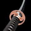 1095 Clay-tempered  Steel-Handmade Japanese samurai sword with Black scabbard and Purple Copper Fittings