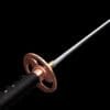 1095 Clay-tempered  Steel-Handmade Japanese samurai sword with Black scabbard and Purple Copper Fittings