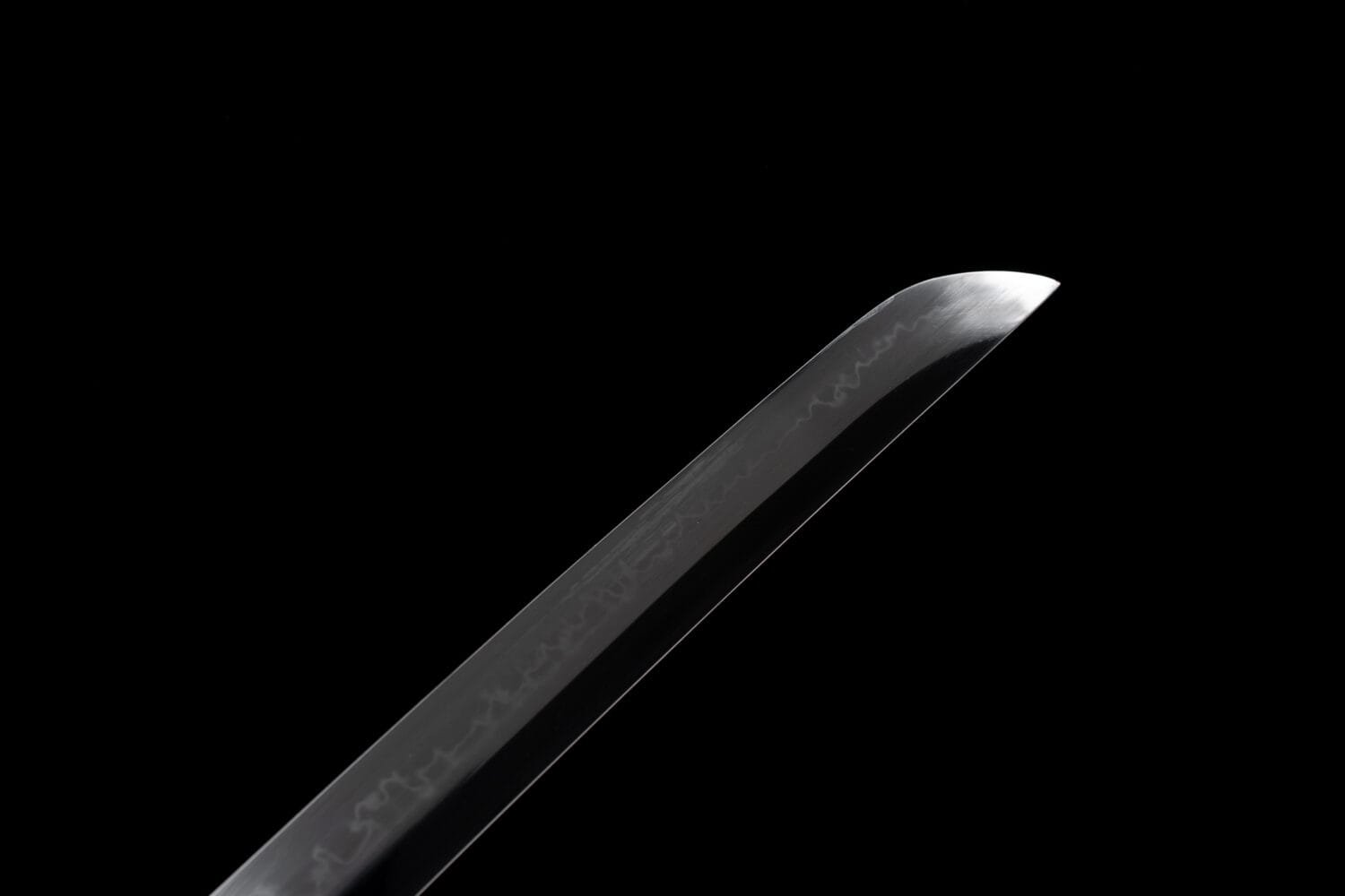 1095 Clay-tempered  Steel-Handmade Japanese samurai sword with Black scabbard and Purple Copper Fittings