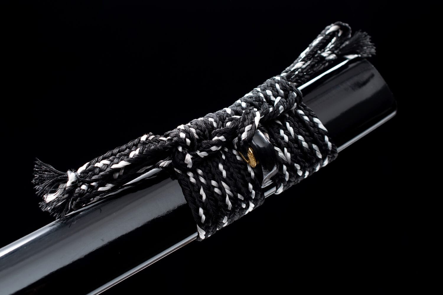 1095 Clay-tempered  Steel-Handmade Japanese samurai sword with Black scabbard and Purple Copper Fittings