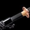 1095 Clay-tempered  Steel-Handmade Japanese samurai sword with Black scabbard and Purple Copper Fittings