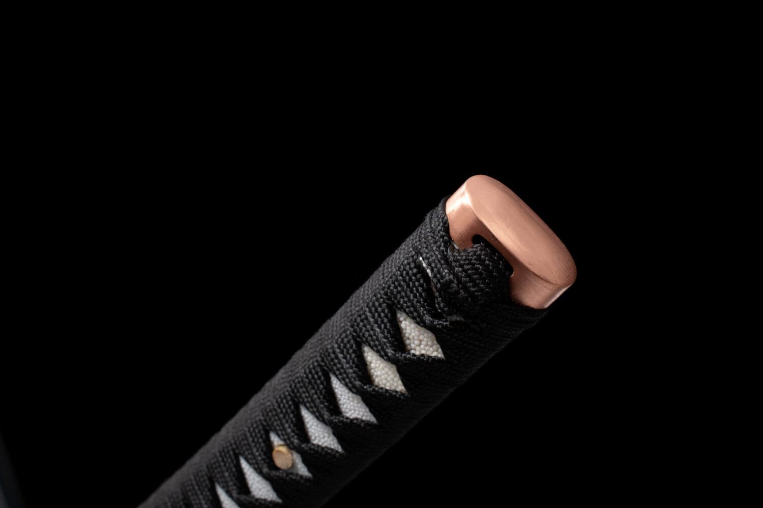 1095 Clay-tempered  Steel-Handmade Japanese samurai sword with Black scabbard and Purple Copper Fittings