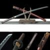1060 Steel - Handmade Japanese samurai sword with Reddish brown Scabbard
