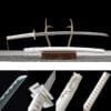 Handcrafted Japanese Samurai Sword - Made with 1060 Steel - White Scabbard with White Sageo