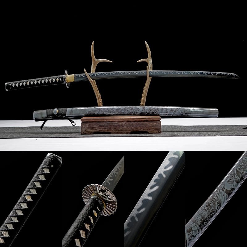 new_9 DHandmade Japanese samurai sword -1060 steel - Tiger Fang