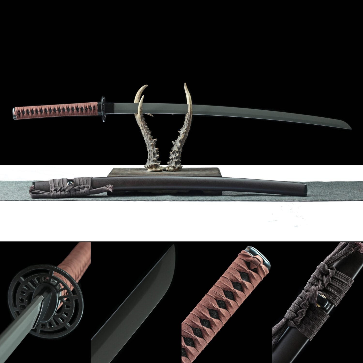 Handmade Japanese samurai sword-  Geng Ghost-carbon steel titanium plated
