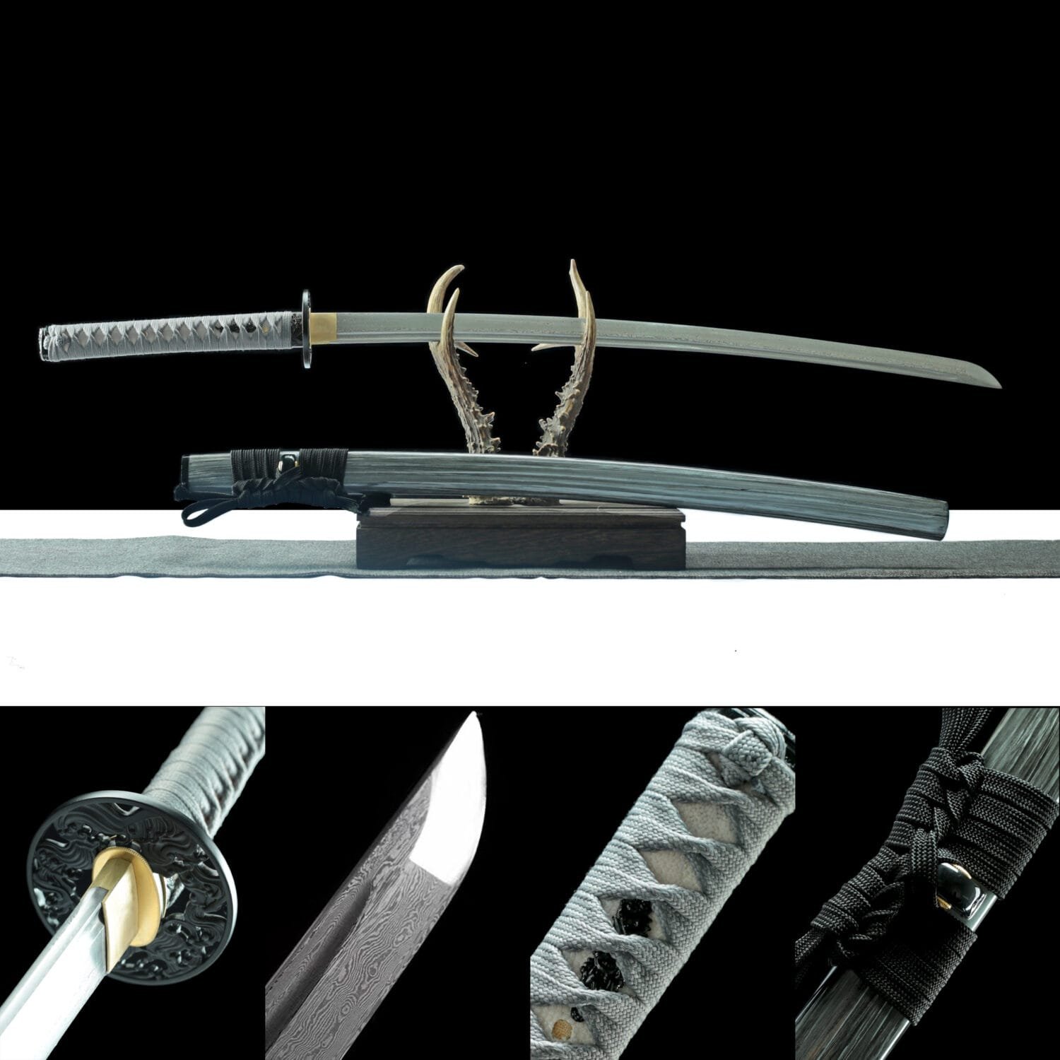 new_ABUIABACGAAgmpzdsAYooLTo2gMwwBw4wBw Handmade Japanese samurai sword -Damascus Steel - Aqua Silver Katana