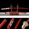 Handmade Japanese samurai sword  Blood Red Blade And Scabbard 1060  Steel
