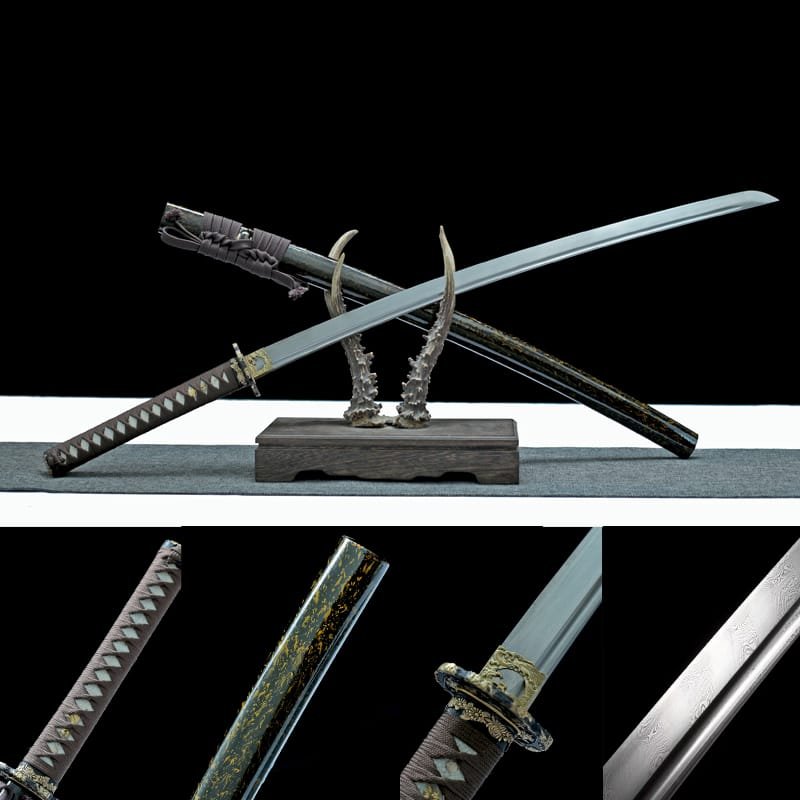 Handmade Japanese samurai sword -Damascus Steel with Twisted Design - Fanchen