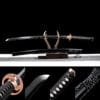 1095 Clay-tempered  Steel-Handmade Japanese samurai sword with Black scabbard and Purple Copper Fittings