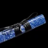 DM_20250116091305_008 A handmade Japanese katana with a blue snowflake scabbard, made from 1095 steel