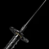 EA5A836E-FC63-3810-D33D-74996C8A0DAB handmade Japanese katana with a black snowflake scabbard, made from 1095 steel