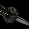 F13ACDF5-4199-ECC6-6D87-CA05E3F74607 handmade Japanese katana with a black snowflake scabbard, made from 1095 steel