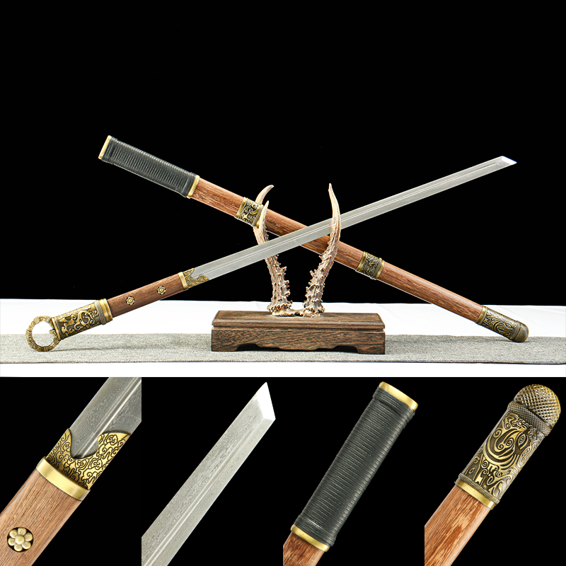 2024刀主图-恢复的-恢复的-恢复的 T10 steel - pure hand-forged samurai sword - wenge wing wood sheath - dragon blade upgrade version - bad guy 6 buried sheath tang sword