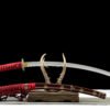 1065 Steel - Pure Hand-Forged Katana - Green Leather Scabbard - Zinc Alloy Fitting - Red - Shadow Rock