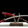 1065 Steel - Pure Hand-Forged Katana - Green Leather Scabbard - Zinc Alloy Fitting - Red - Shadow Rock