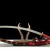 1065 Steel - Pure Hand-Forged Katana - Green Leather Scabbard - Zinc Alloy Fitting - Red - Shadow Rock