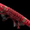 1065 Steel - Pure Hand-Forged Katana - Green Leather Scabbard - Zinc Alloy Fitting - Red - Shadow Rock
