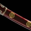 1065 Steel - Pure Hand-Forged Katana - Green Leather Scabbard - Zinc Alloy Fitting - Red - Shadow Rock
