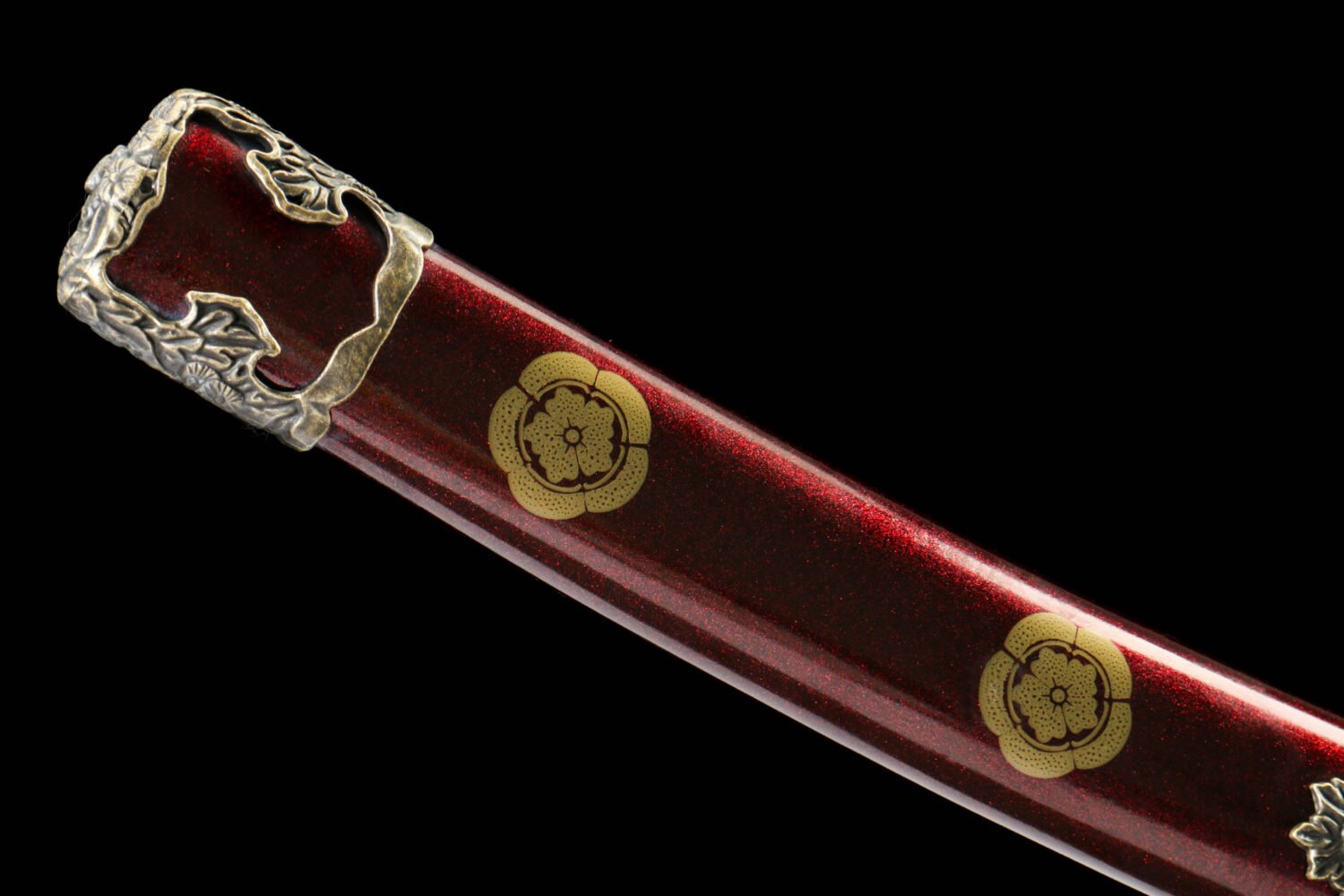 1065 Steel - Pure Hand-Forged Katana - Green Leather Scabbard - Zinc Alloy Fitting - Red - Shadow Rock