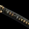 1065 steel - pure handmade Japanese katana - green leather sheath - zinc alloy fittings - frost