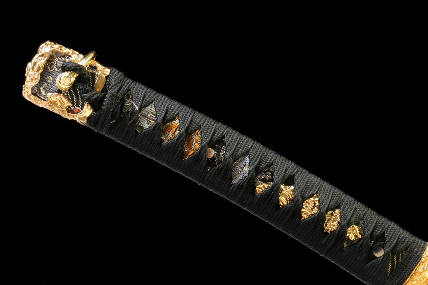 1065 steel - pure handmade Japanese katana - green leather sheath - zinc alloy fittings - frost