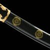 1065 steel - pure handmade Japanese katana - green leather sheath - zinc alloy fittings - frost