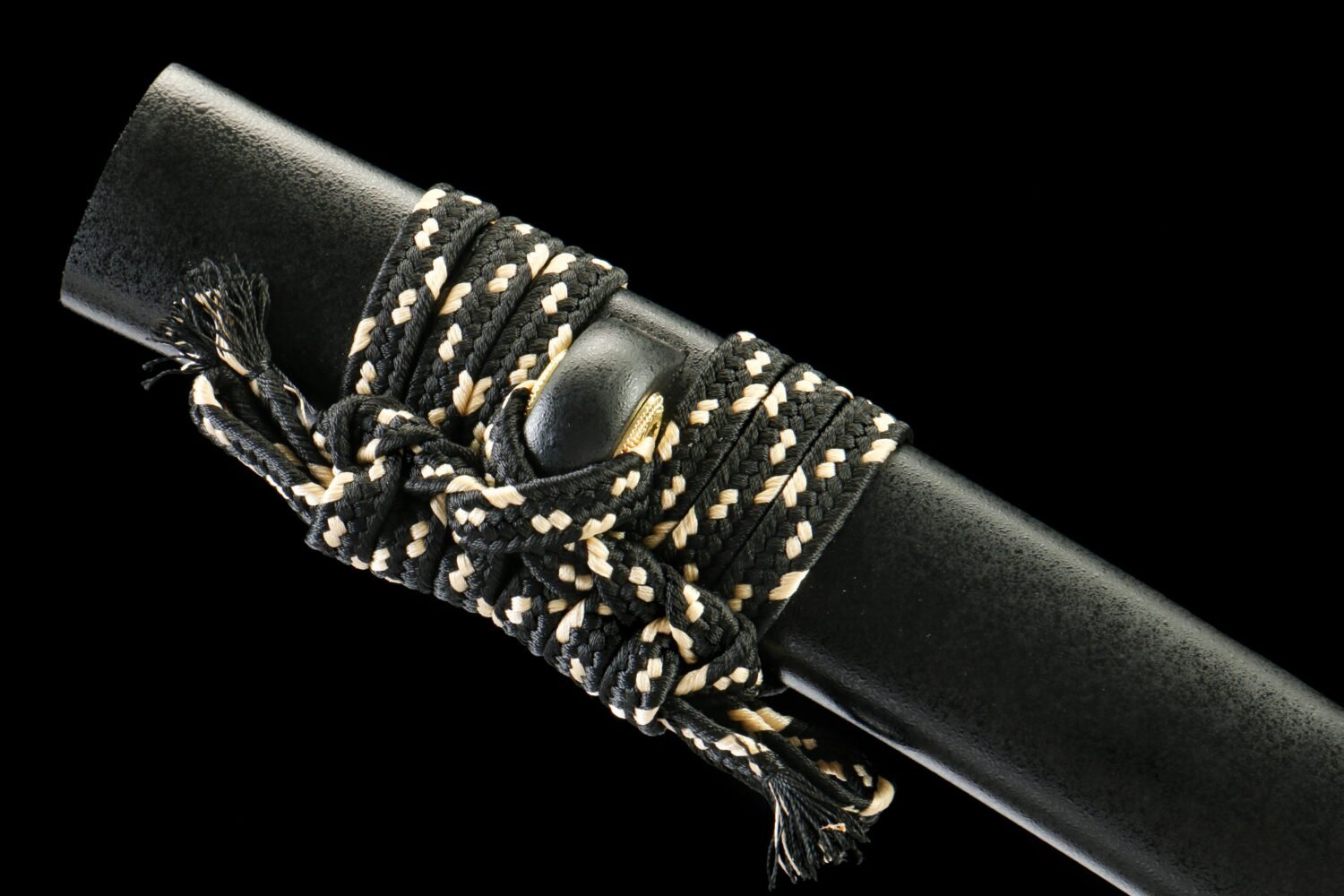 IMG_0126 T10 steel - pure hand-forged samurai sword - earth-covered burnt blade - green leather sheath - lingling