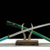 1065 steel - pure handmade Japanese samurai sword - green leather sheath - Cuilang