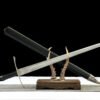 1060 steel - pure hand-forged samurai sword - solid wood sheath + genuine leather handle - half-hand sword