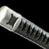 65Mn  Steel- - pure hand-forged samurai sword - green wood sheath material - zinc alloy fittings - silver black brown - lotus - immortal cut open the door