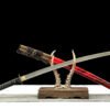 IMG_8297 65Mn  Steel-Purely Handmade Japanese Katana - Green Wood Scabbard - Zinc Alloy Fitting - Red and Black - Red Fantasy