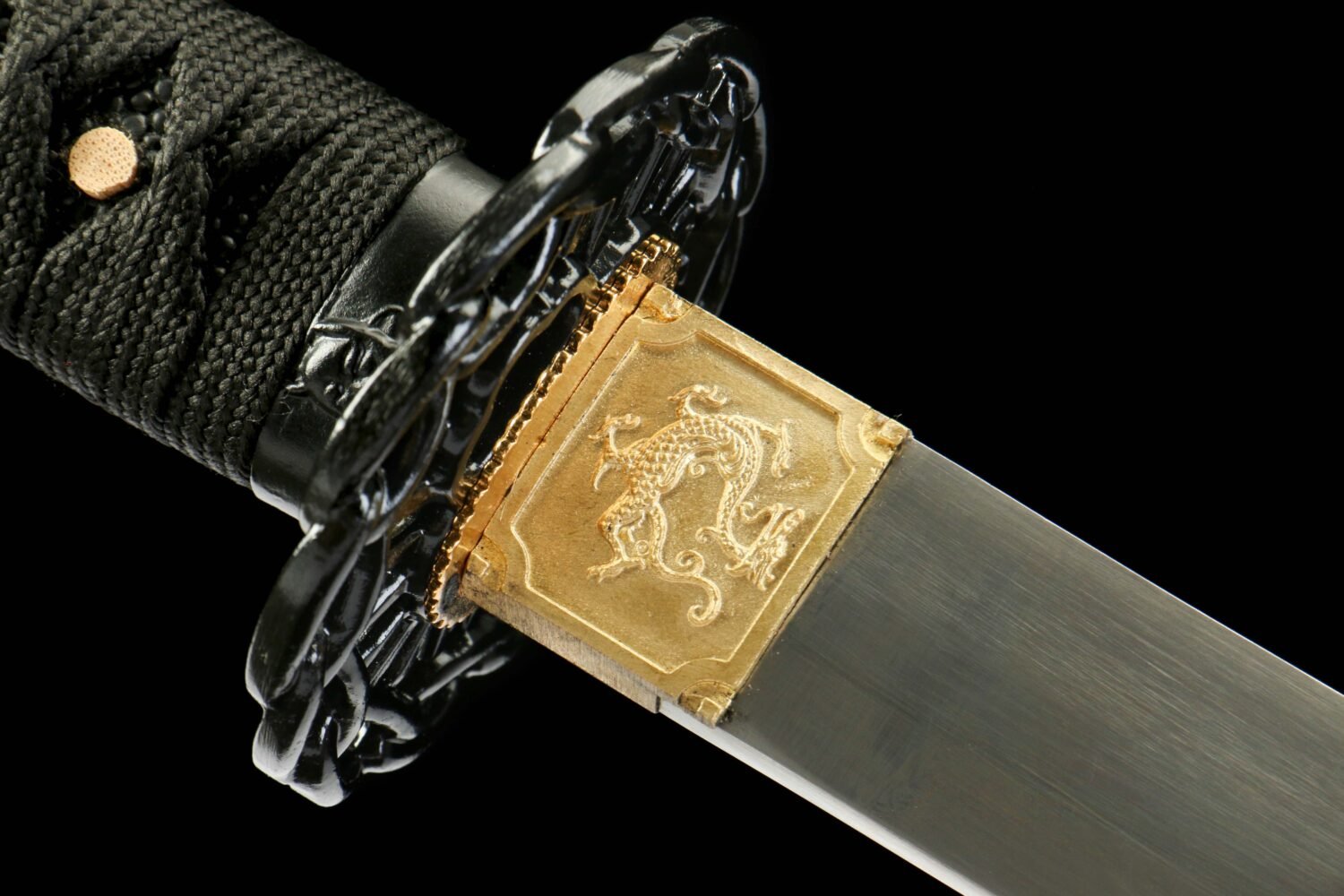 IMG_8393 65Mn  Steel-Purely Handmade Japanese Katana - Green Wood Scabbard - Zinc Alloy Fitting - Red and Black - Red Fantasy