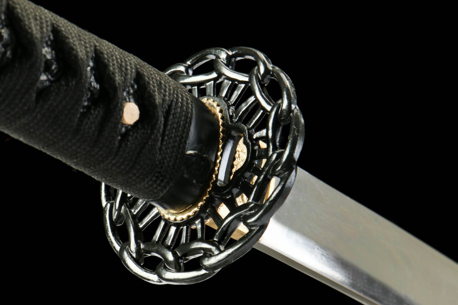 IMG_8396 65Mn  Steel-Purely Handmade Japanese Katana - Green Wood Scabbard - Zinc Alloy Fitting - Red and Black - Red Fantasy