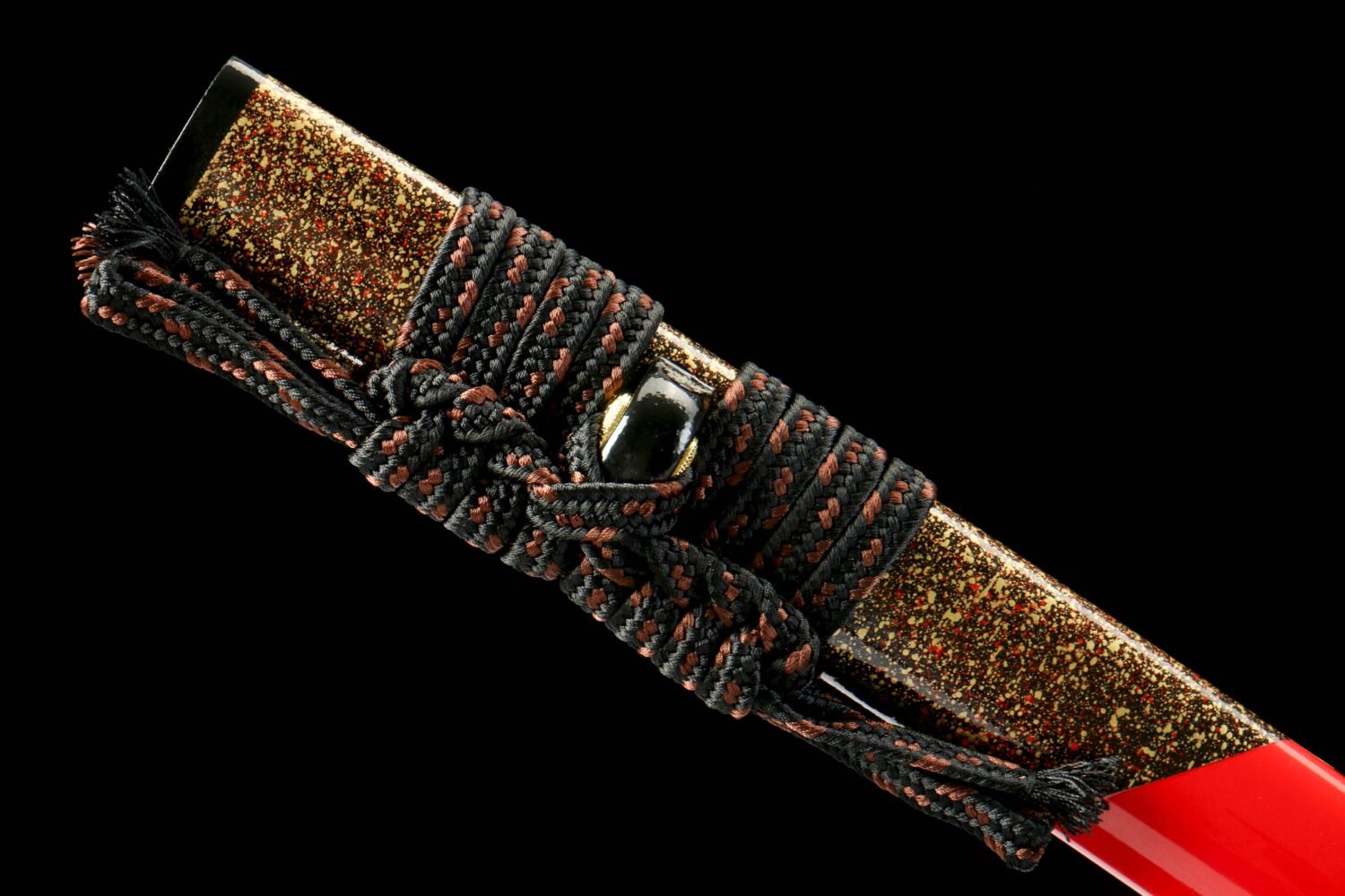 IMG_8397 65Mn  Steel-Purely Handmade Japanese Katana - Green Wood Scabbard - Zinc Alloy Fitting - Red and Black - Red Fantasy