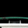 Damascus steel - pure handmade Japanese katana - green leather sheath - iron fittings - genuine leather handle - Green-Qingbo